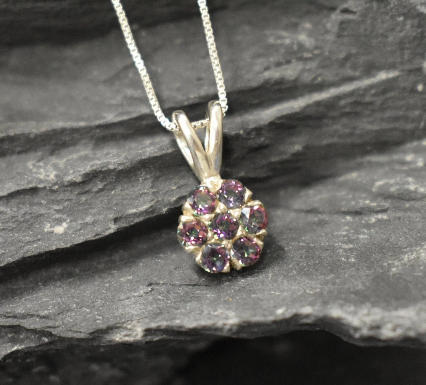 Flower Topaz Pendant - Mystic Topaz Necklace - Flower Necklace