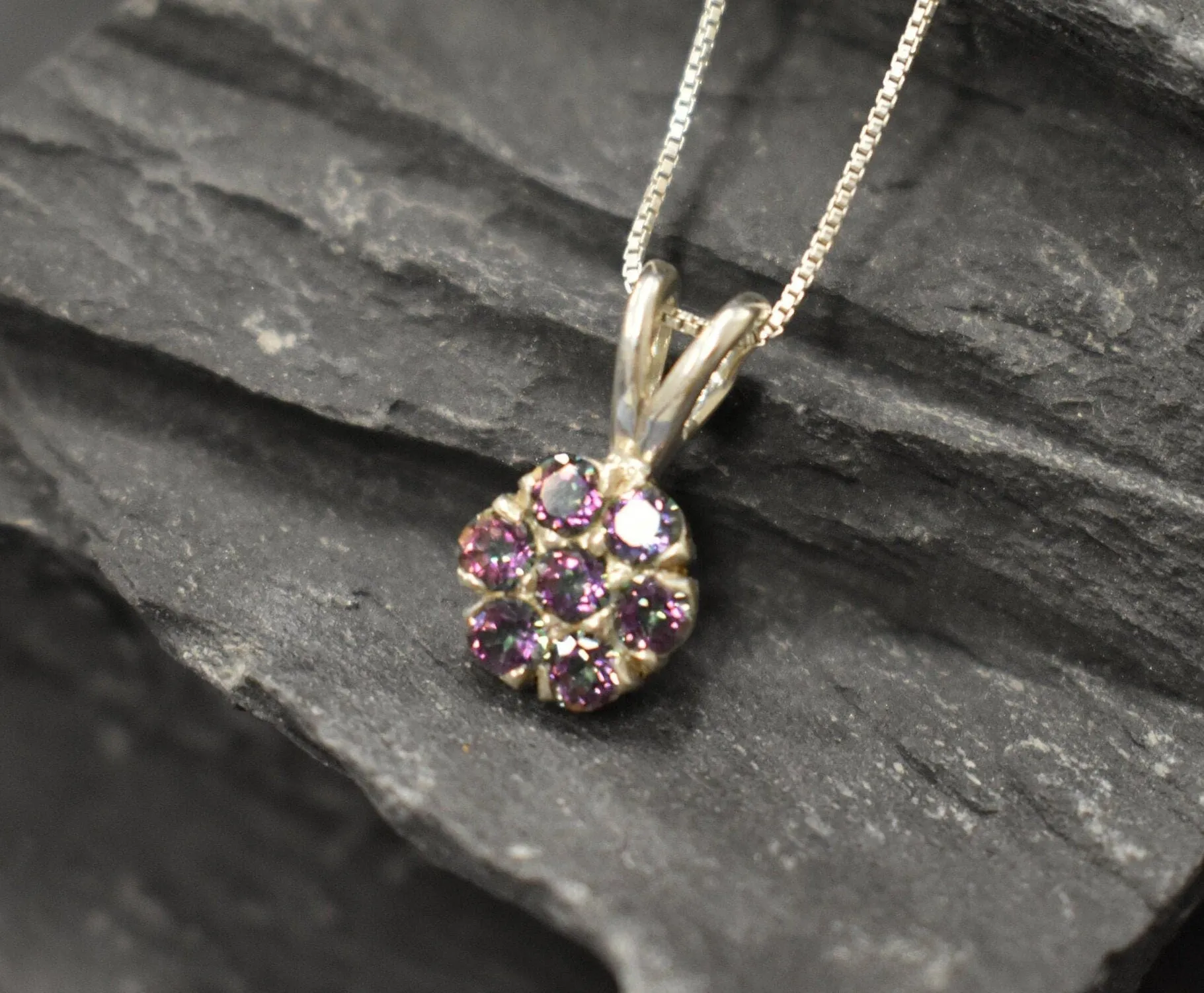 Flower Topaz Pendant - Mystic Topaz Necklace - Flower Necklace