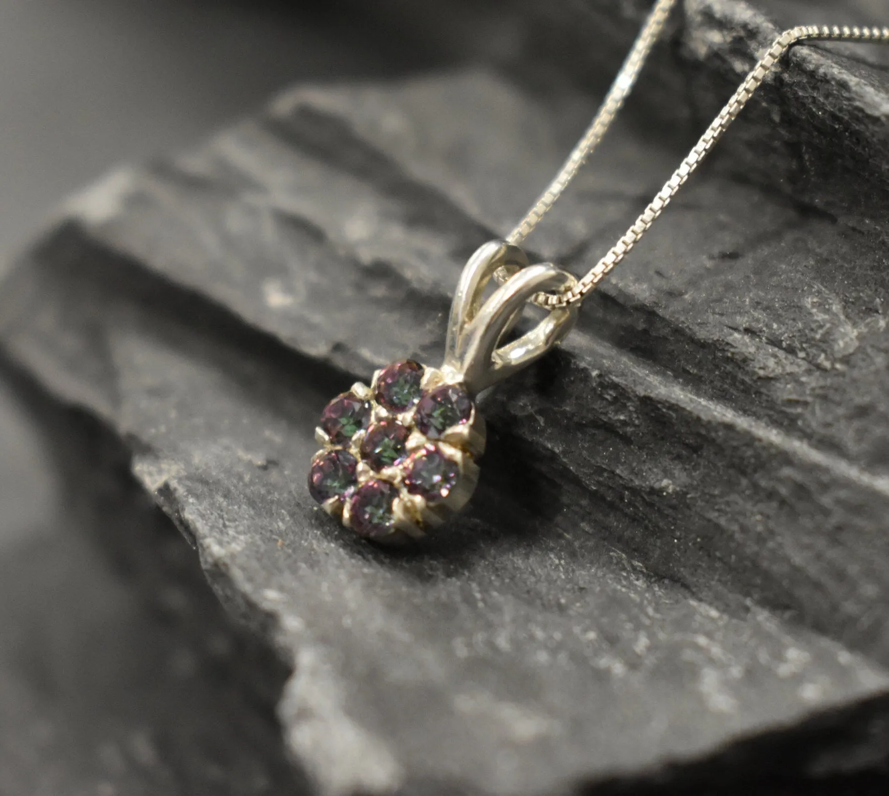Flower Topaz Pendant - Mystic Topaz Necklace - Flower Necklace