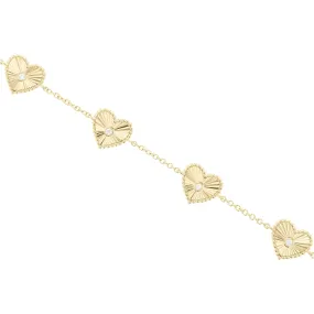 Frilled Heart Diamond Bracelet