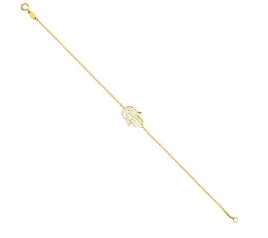 Gold Hamsa Hand Bracelet Model-AB0675