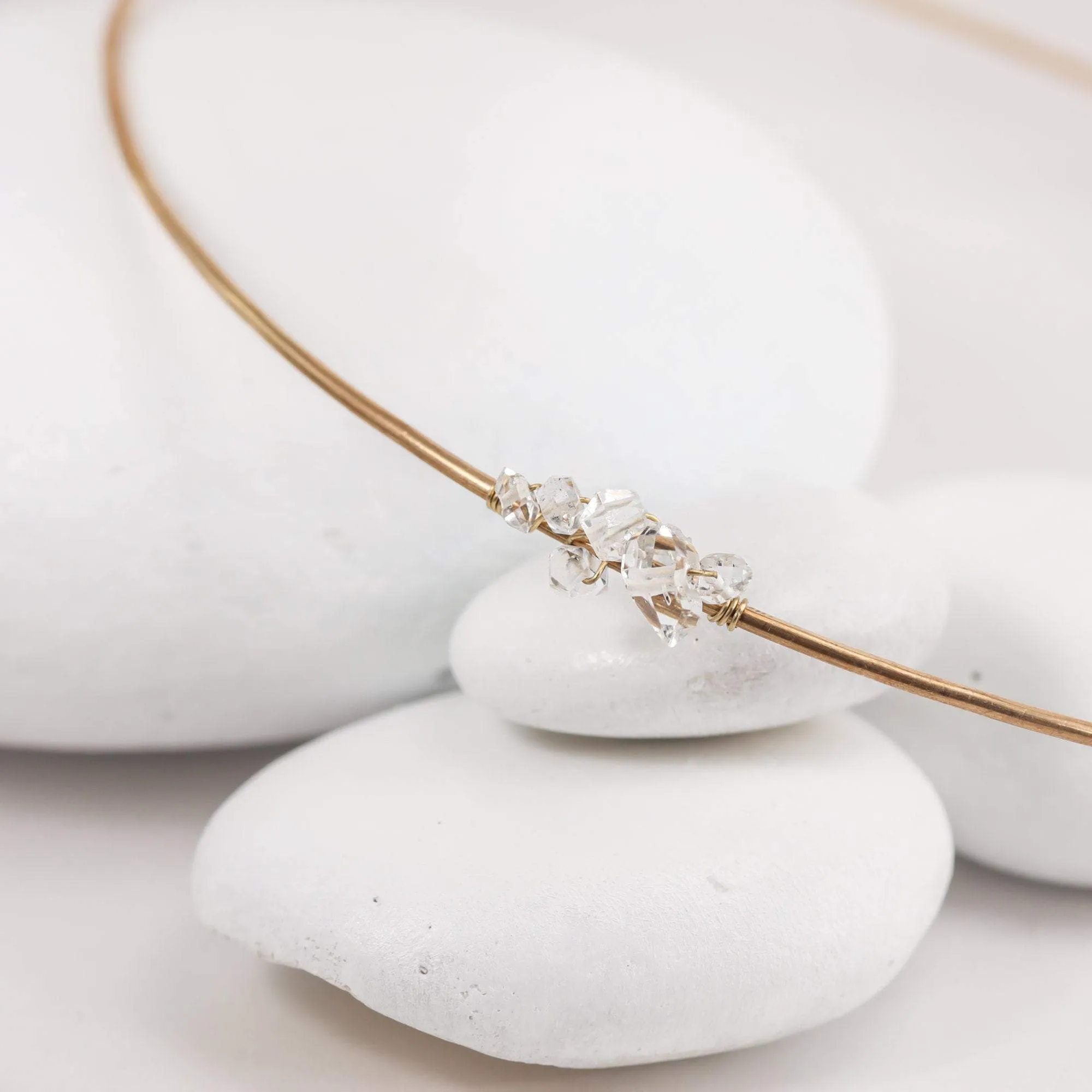 Gold Headband with Herkimer Diamonds