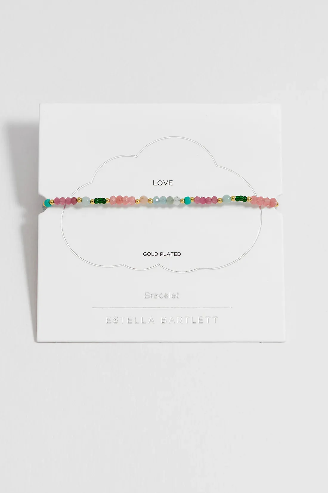 Green and Pink Mixed Mini Bead Bracelet Gold Plated