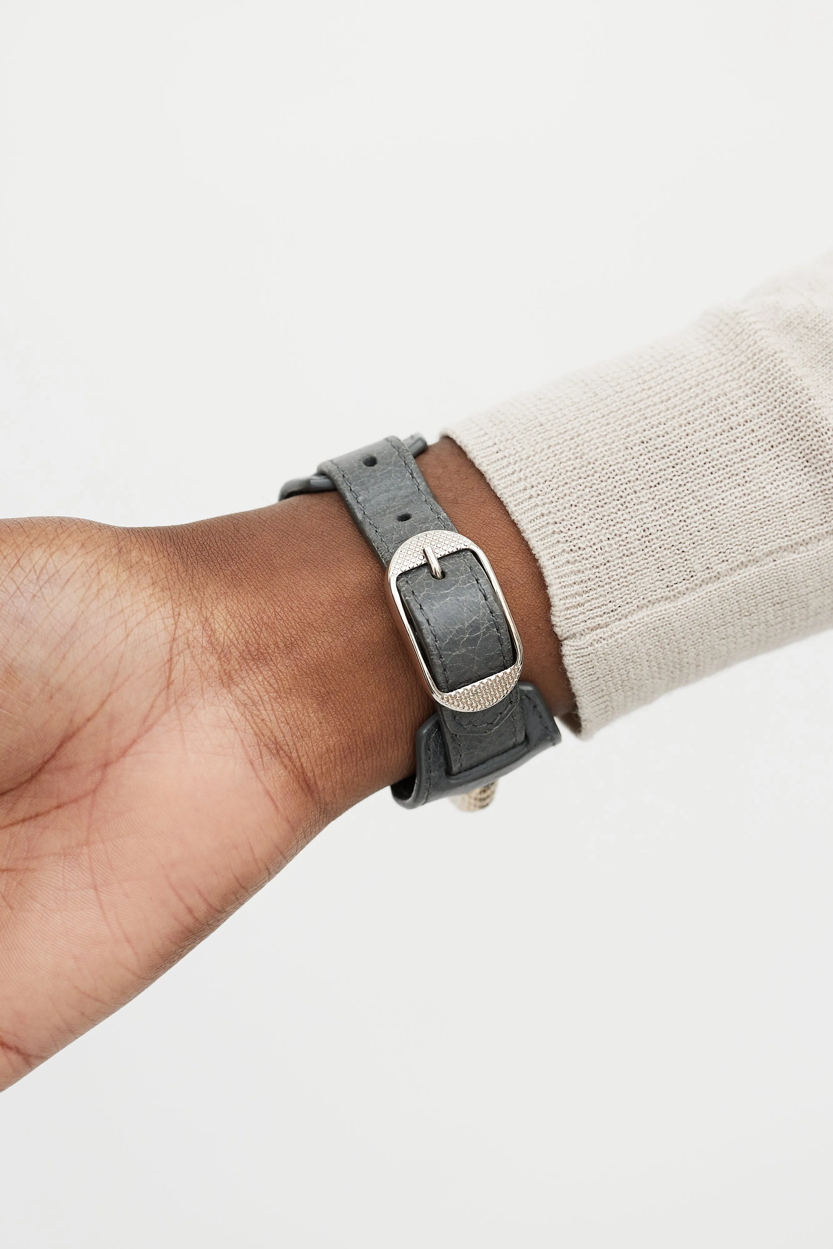 Grey Leather City Bracelet