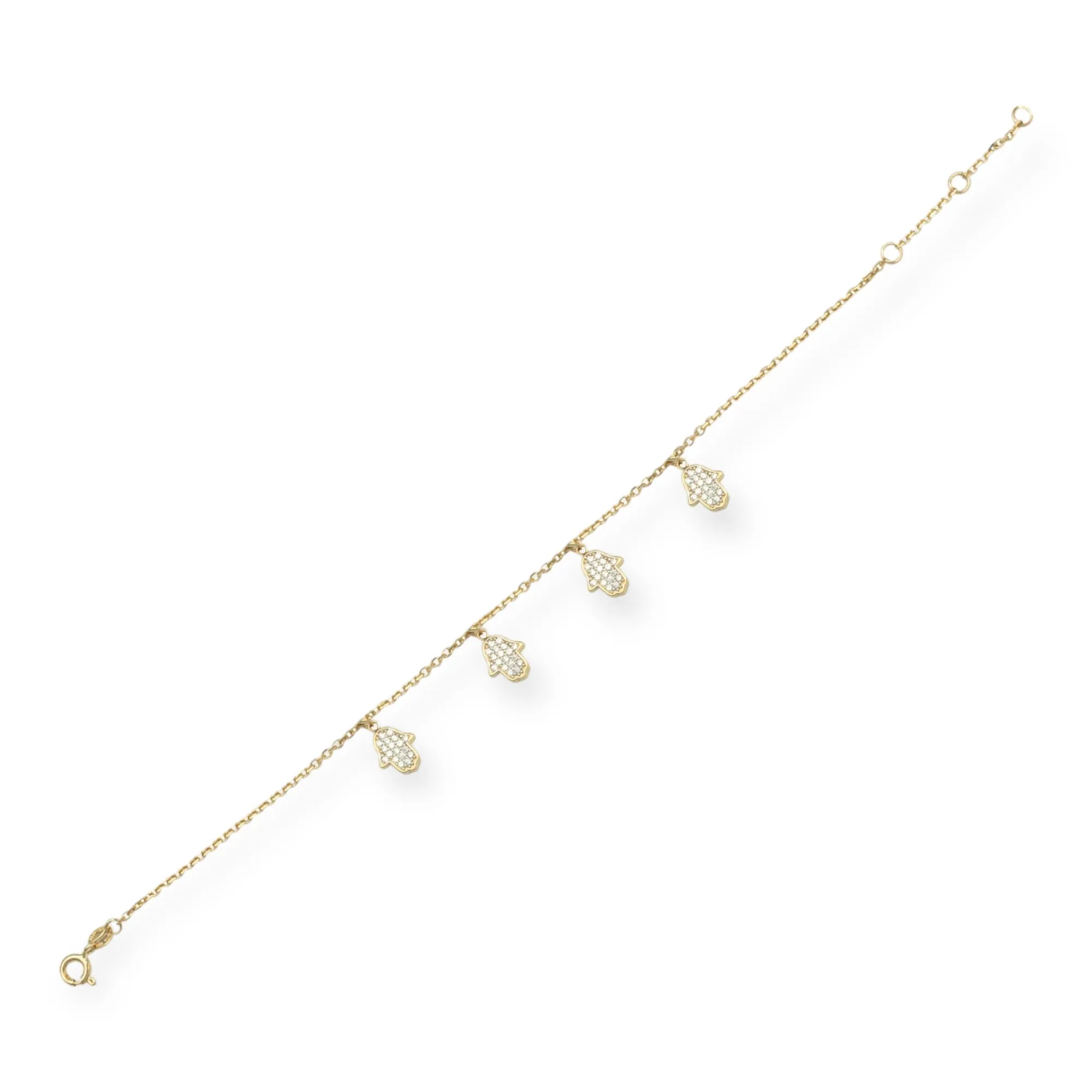 Hamsa Hands 14K Gold Bracelet