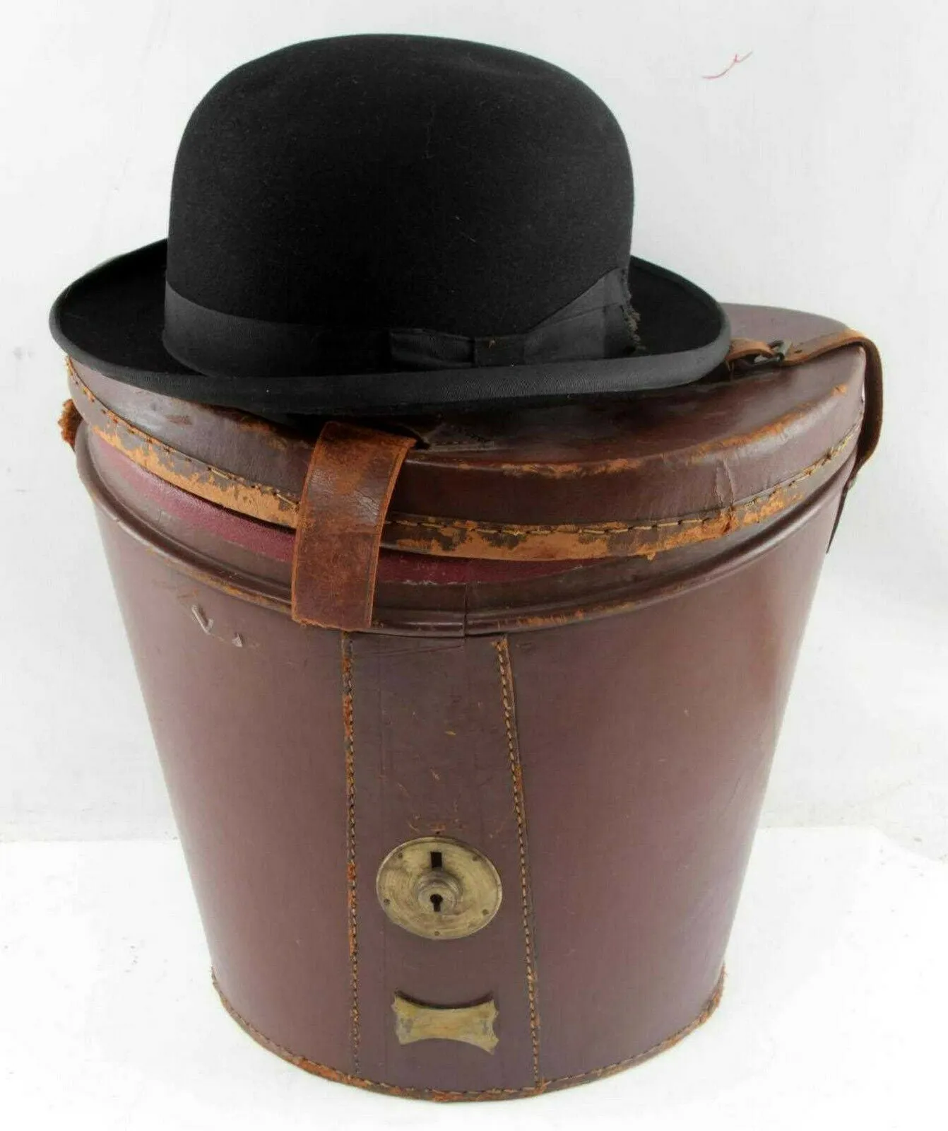 HANDSOME VINTAGE 1930'S STETSON FELT BOWLER HAT WITH CASE!!!