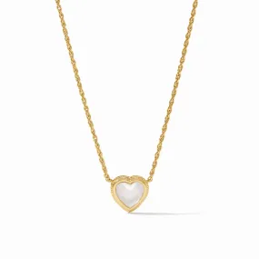 Heart Delicate Necklace - Iridescent Clear Crystal