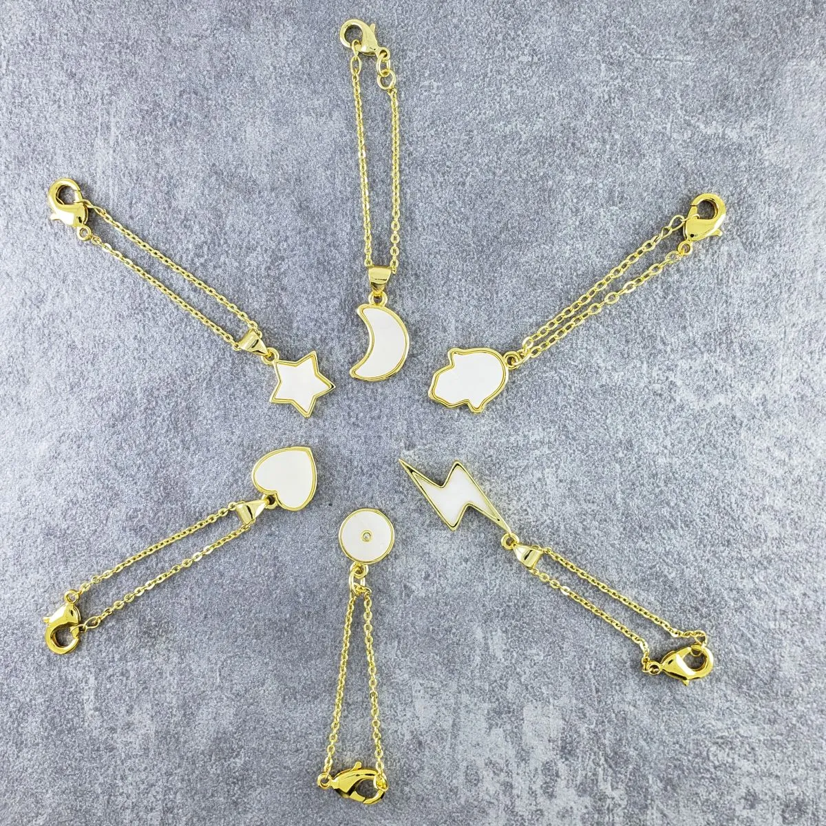 Heart White Gold Slim Link Chain Watch Charm For Women