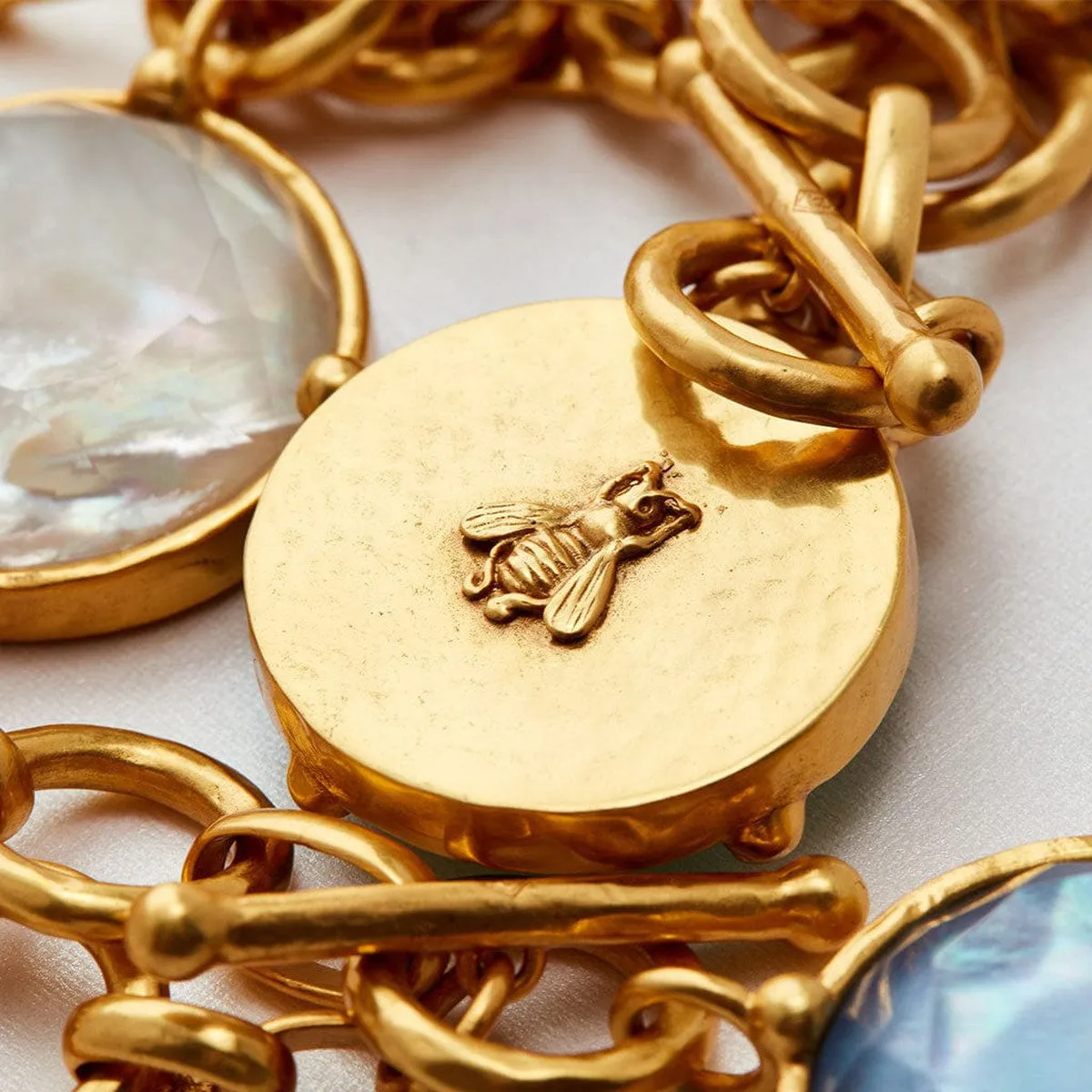 Honeybee Statement Necklace - Iridescent London Blue