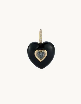 kate collins black onyx stone heart pendant