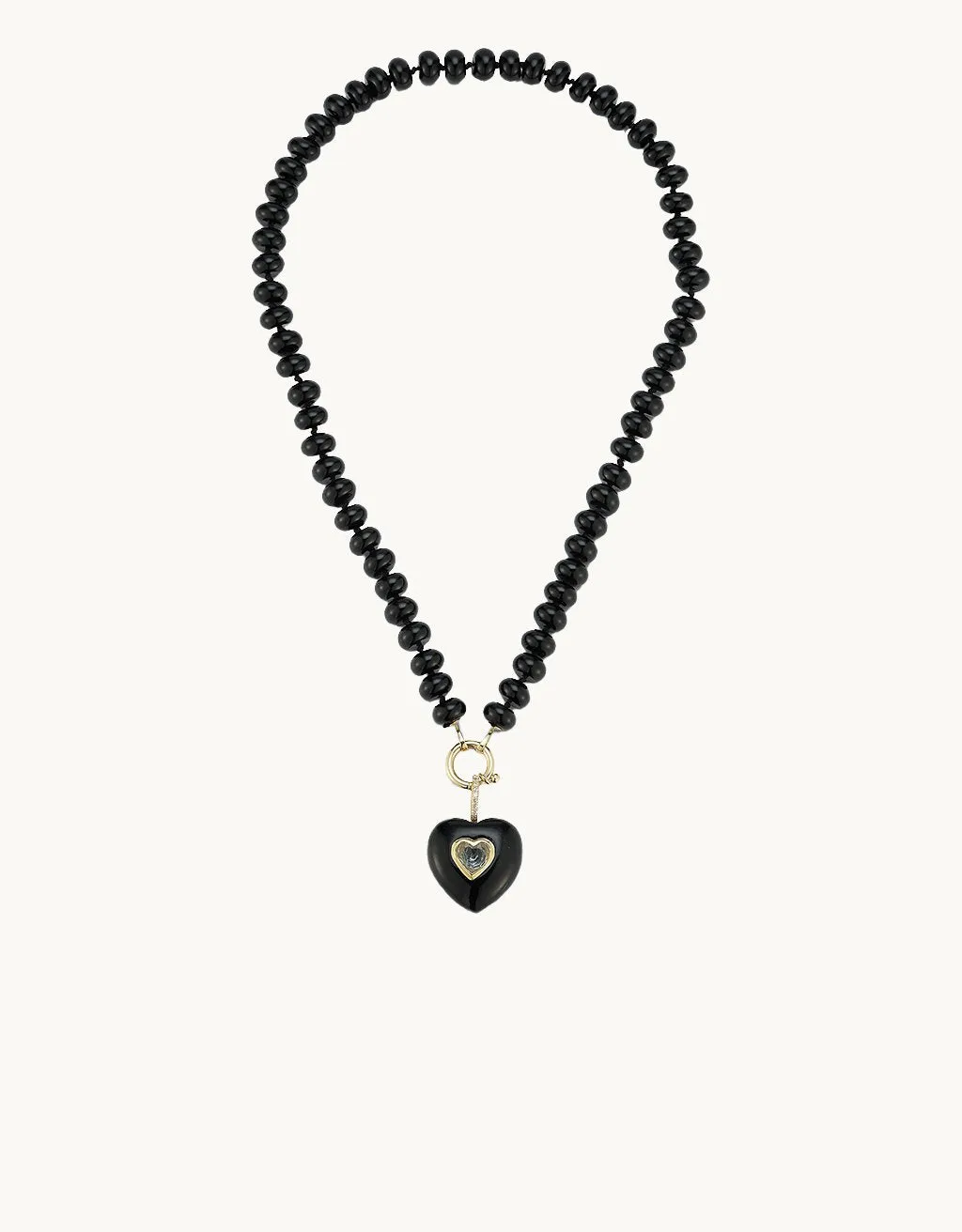 kate collins black onyx stone heart pendant