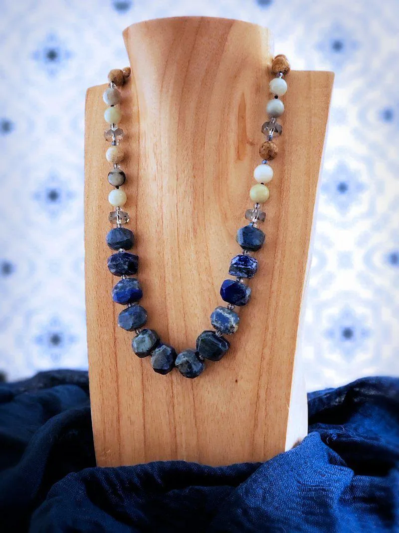 Lapis Necklace with Amazonite and Jasper