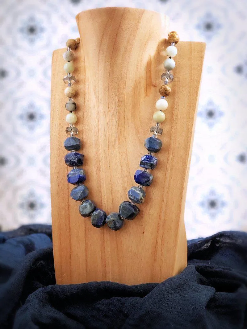 Lapis Necklace with Amazonite and Jasper