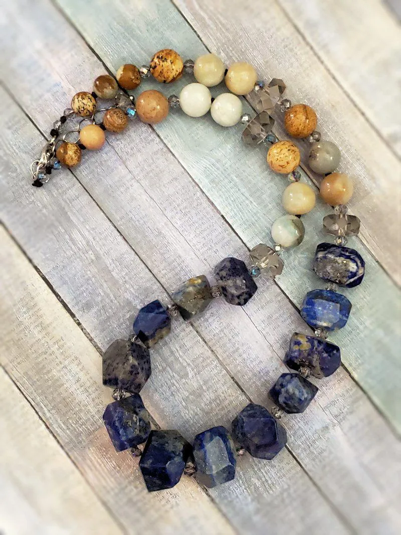 Lapis Necklace with Amazonite and Jasper