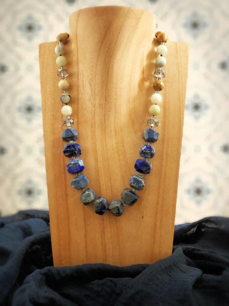 Lapis Necklace with Amazonite and Jasper