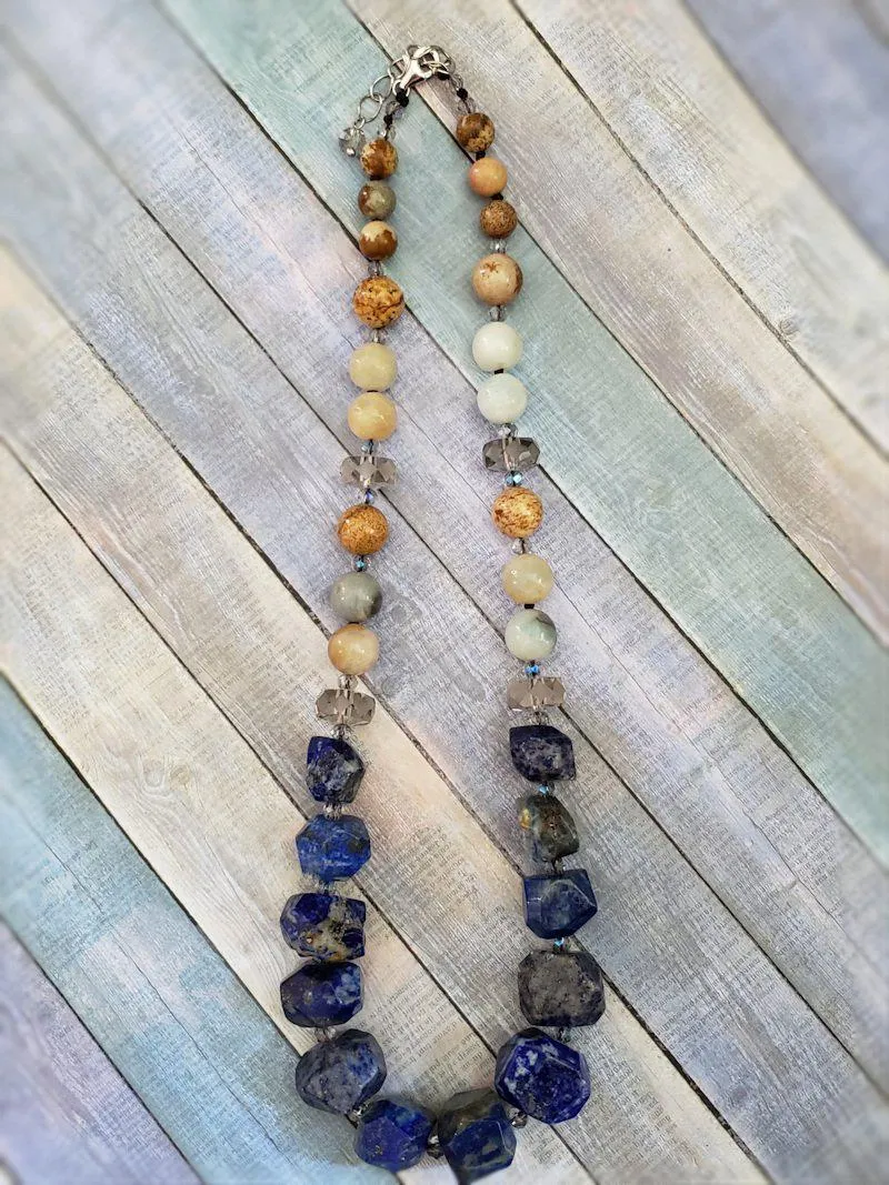 Lapis Necklace with Amazonite and Jasper