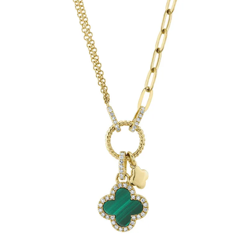 Malachite Clover Necklace