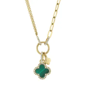 Malachite Clover Necklace