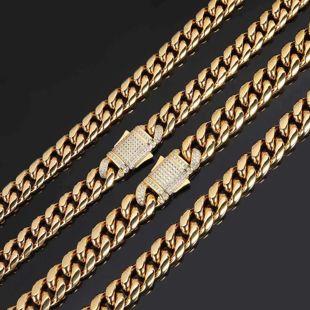 Men's Hip Hop Titanium Steel Cuban Link Chain Necklace