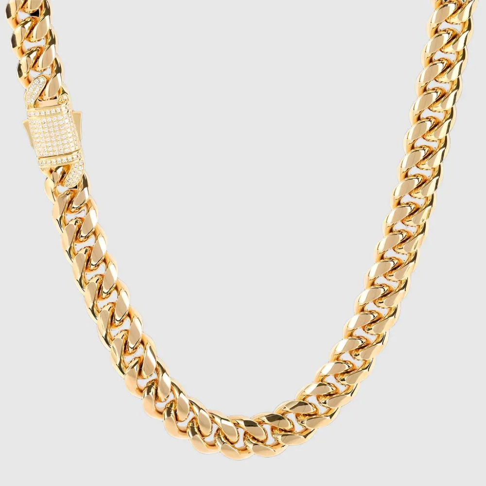 Men's Hip Hop Titanium Steel Cuban Link Chain Necklace