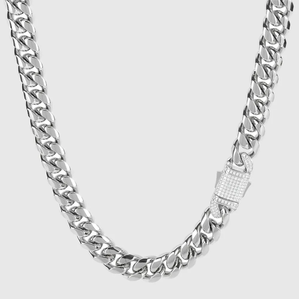 Men's Hip Hop Titanium Steel Cuban Link Chain Necklace