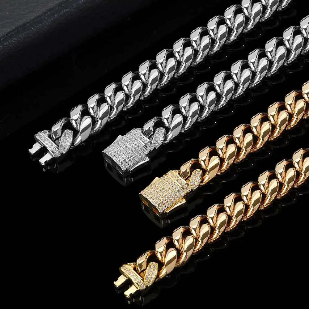 Men's Hip Hop Titanium Steel Cuban Link Chain Necklace