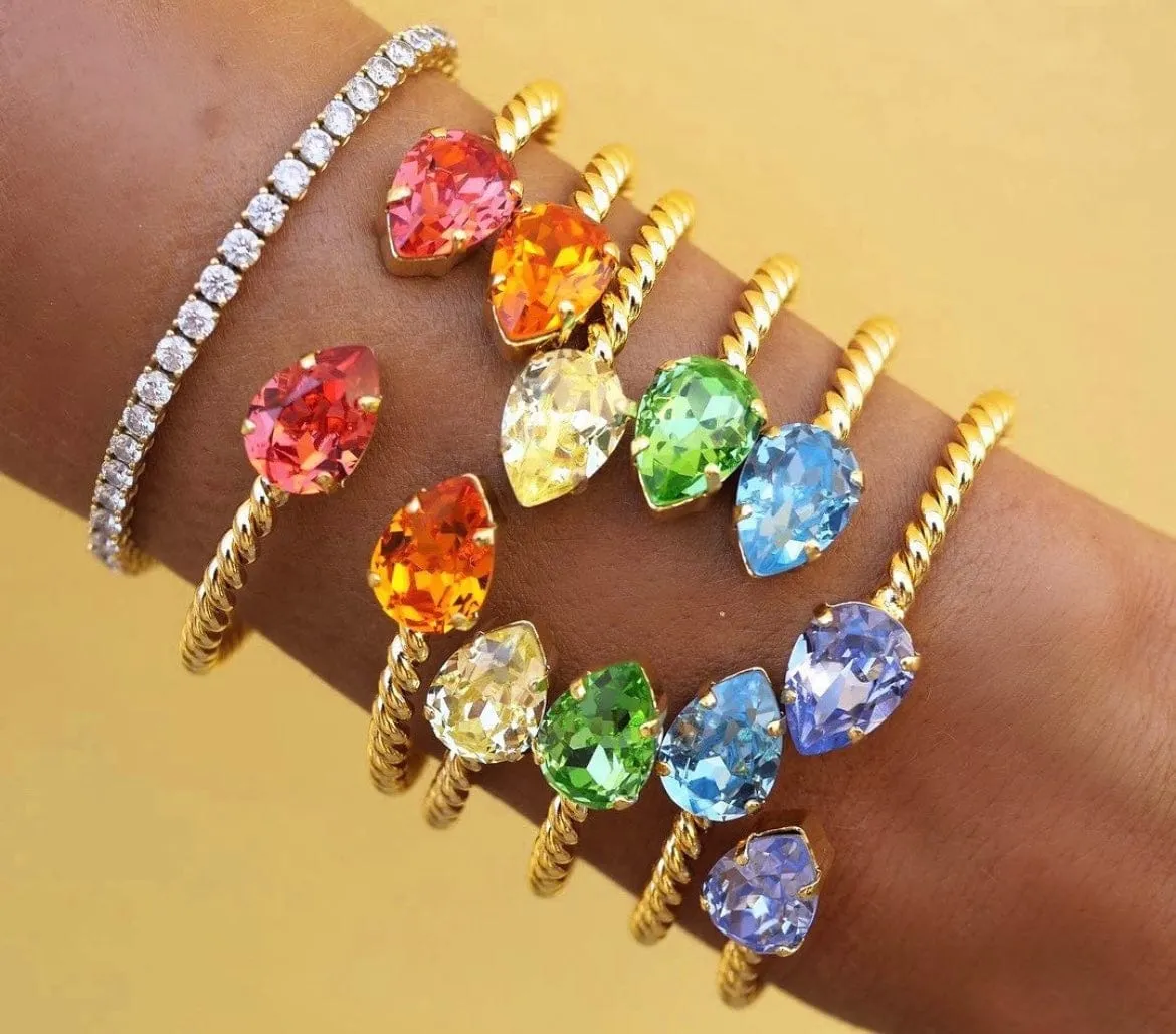 Mini drop bracelet - aquamarine