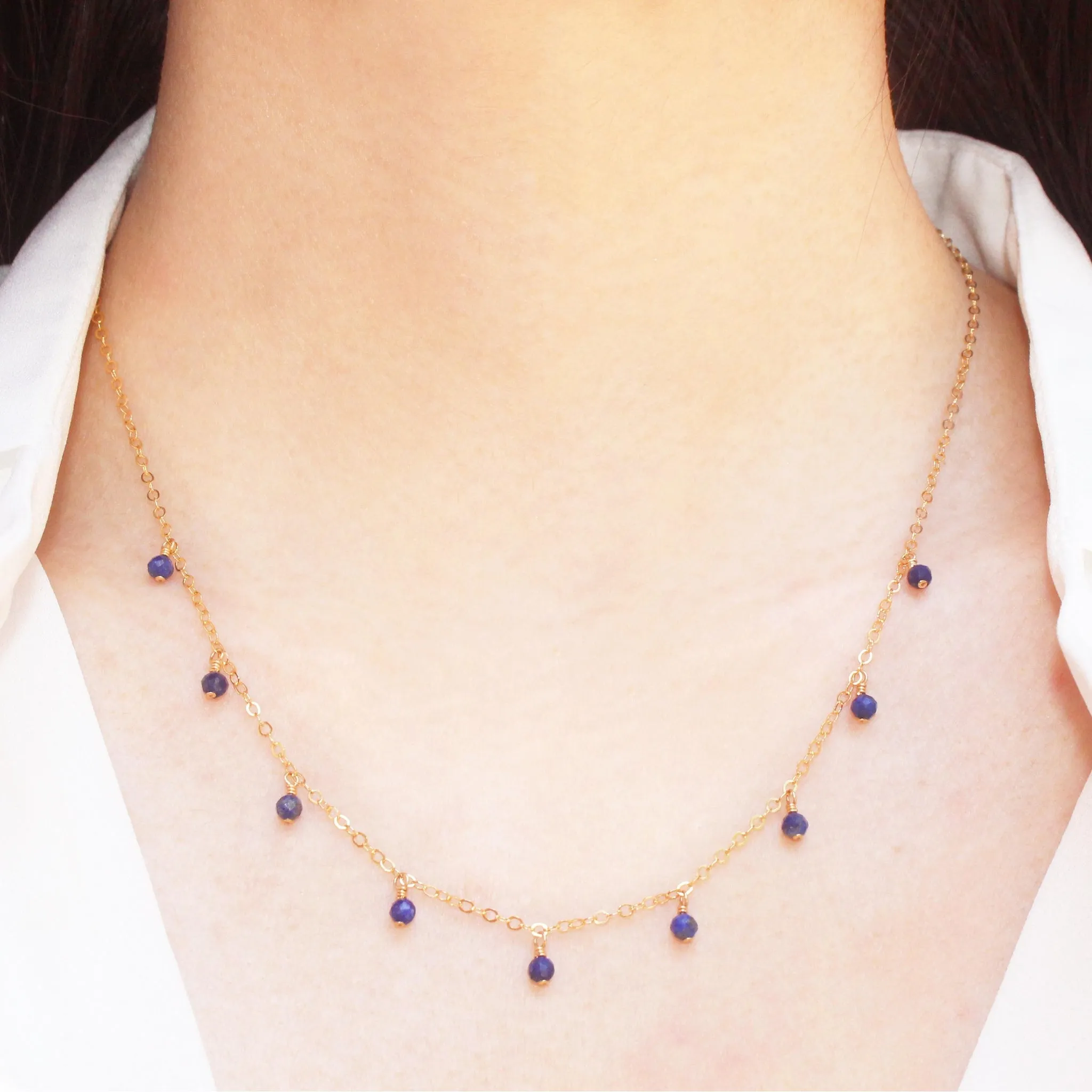MiniDot Necklace: Lapis Lazuli