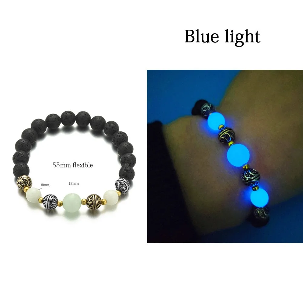 Natural Stone Bracelet Yoga Healing Luminous Glow In The Dark Bracelet