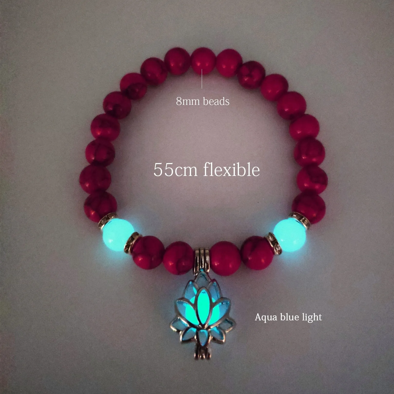 Natural Stone Bracelet Yoga Healing Luminous Glow In The Dark Bracelet