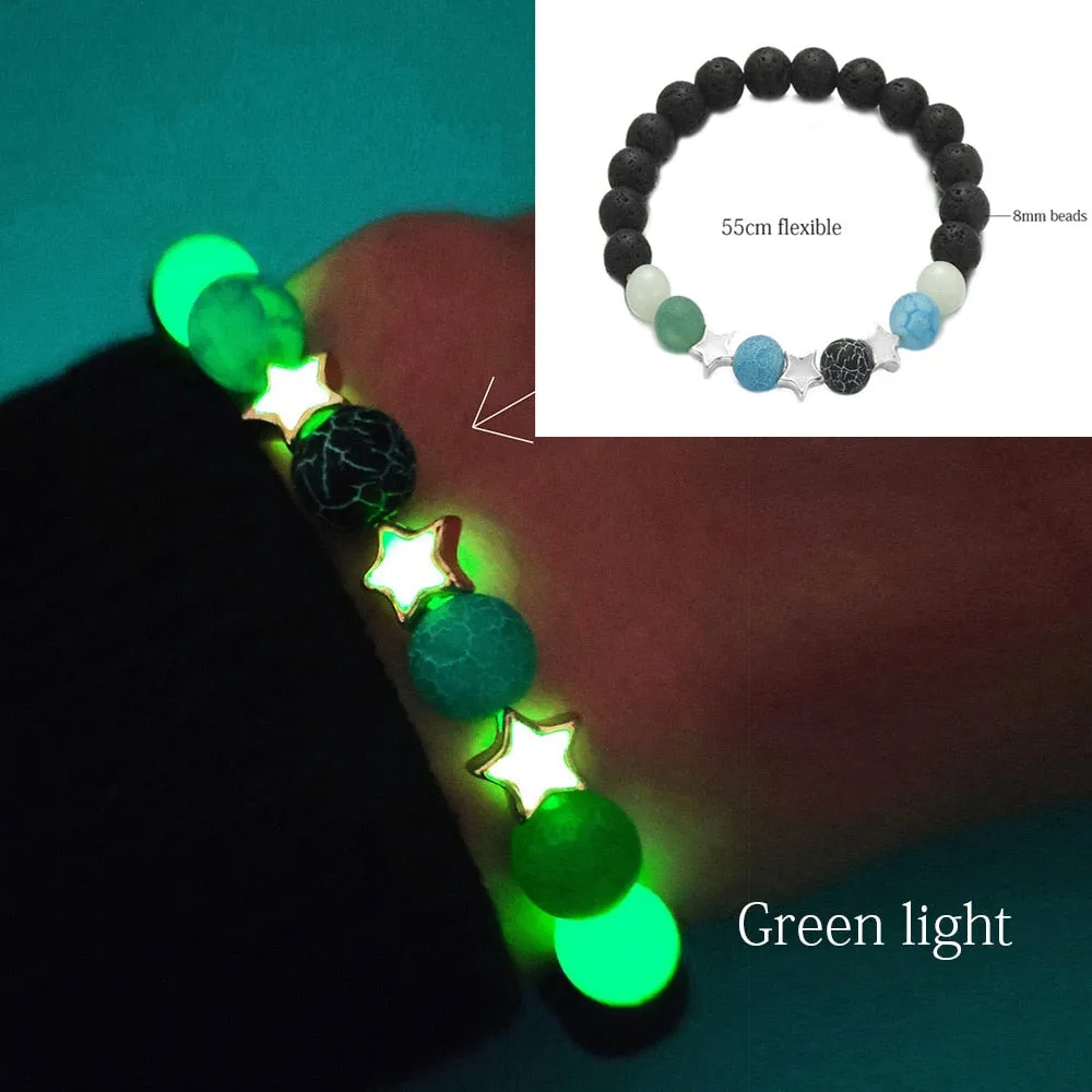 Natural Stone Bracelet Yoga Healing Luminous Glow In The Dark Bracelet