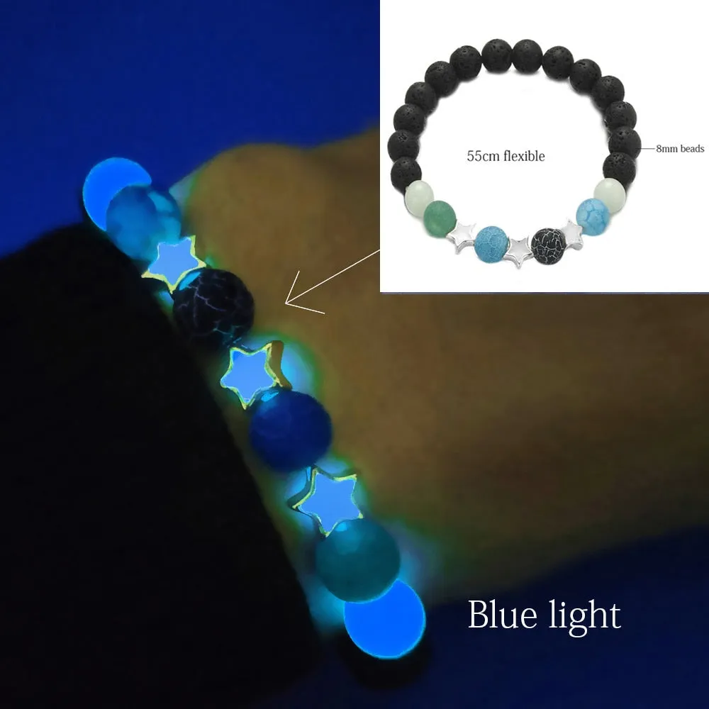 Natural Stone Bracelet Yoga Healing Luminous Glow In The Dark Bracelet