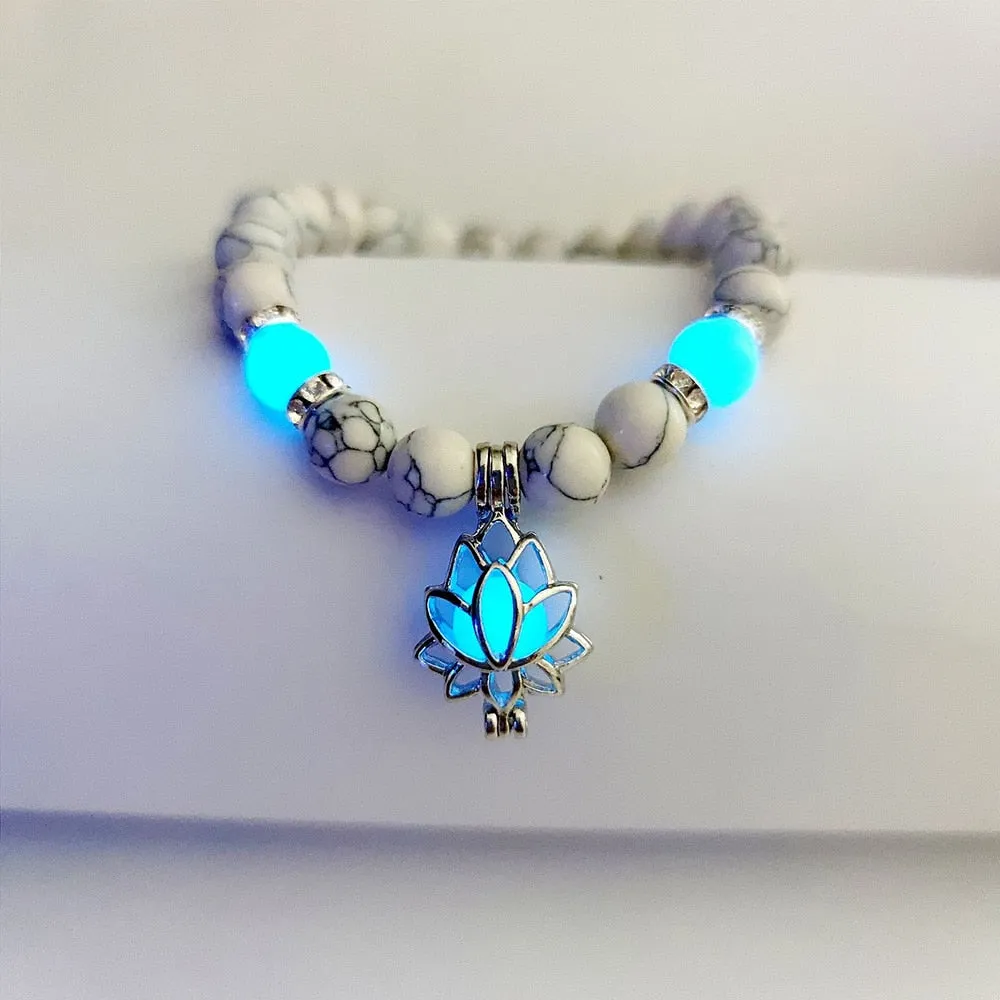 Natural Stone Bracelet Yoga Healing Luminous Glow In The Dark Bracelet