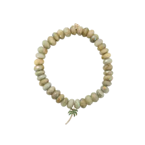 Palm Tree Aquamarine Beaded Bracelet