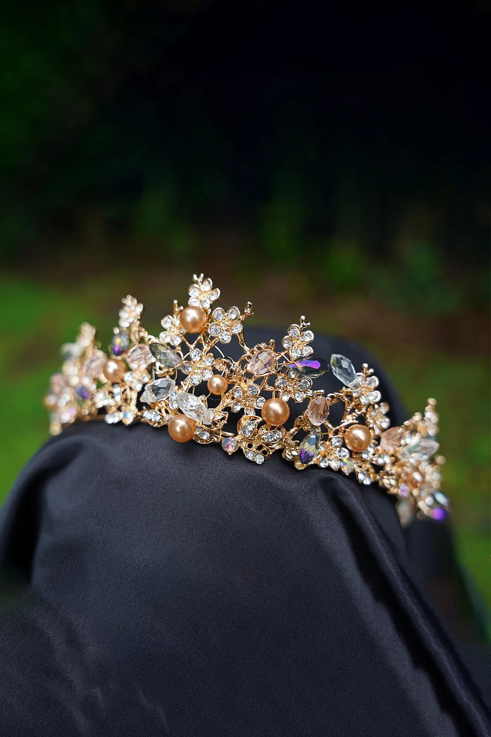 Pearl Gold Woodland Tiara