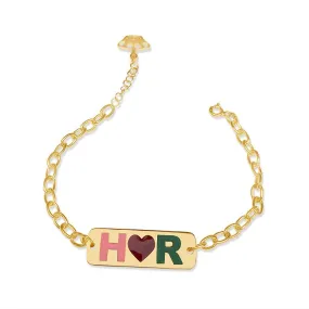 Personalised Initial Enamel Bracelet