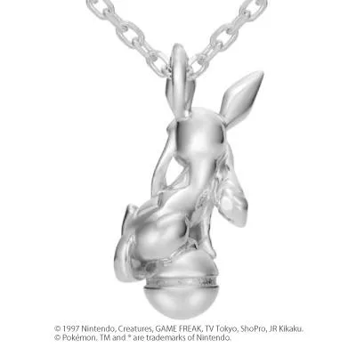 [[Pokémon]Glaceon & Pokéball necklace K18 white gold