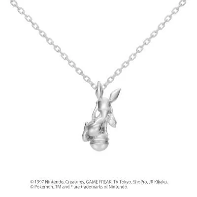 [[Pokémon]Glaceon & Pokéball necklace K18 white gold