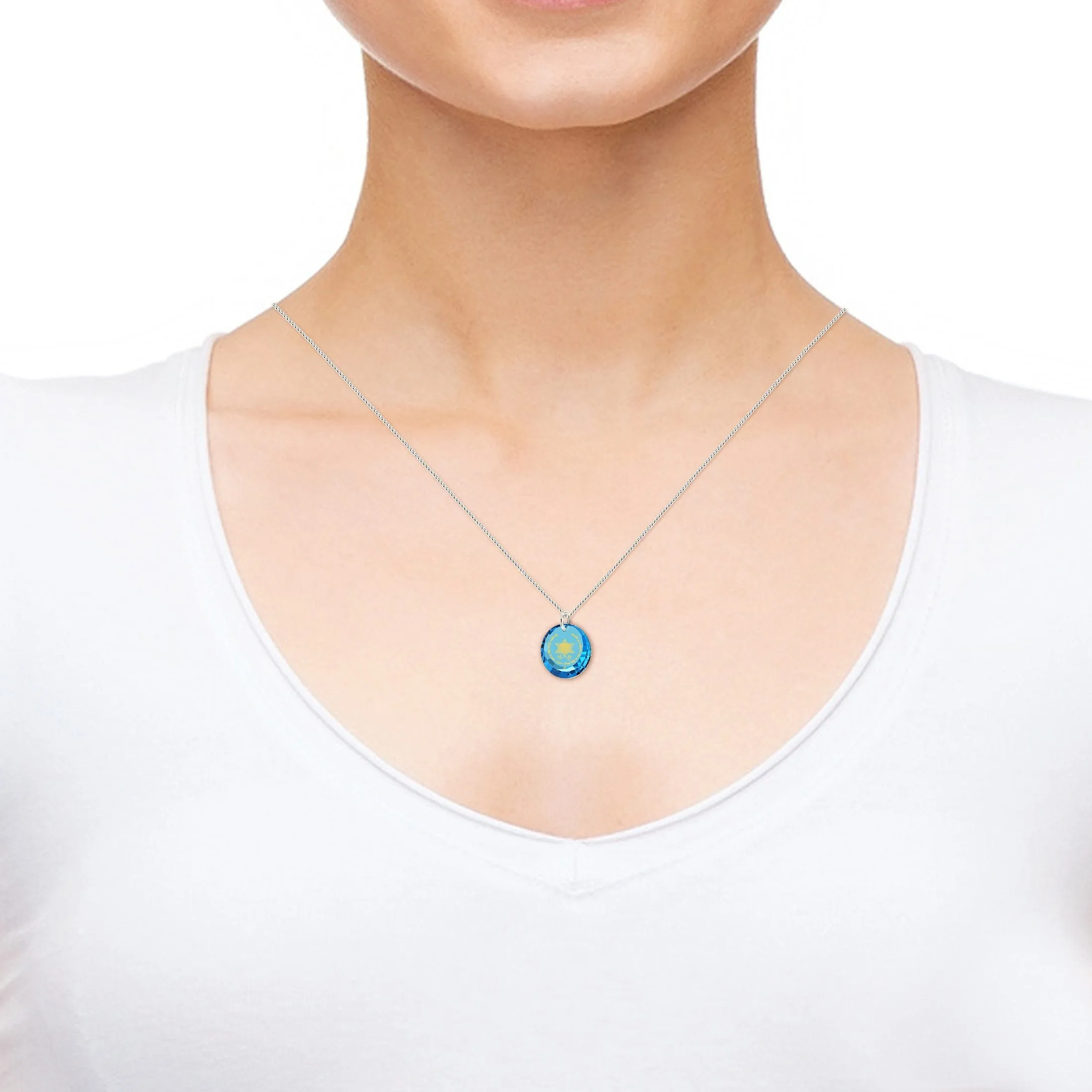 "Priestly Blessing", 14k White Gold Necklace, Zirconia