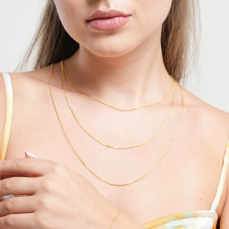Real Gold Wide Wheat Chain HSPRTDK 4170 (40 C.M) CH1188