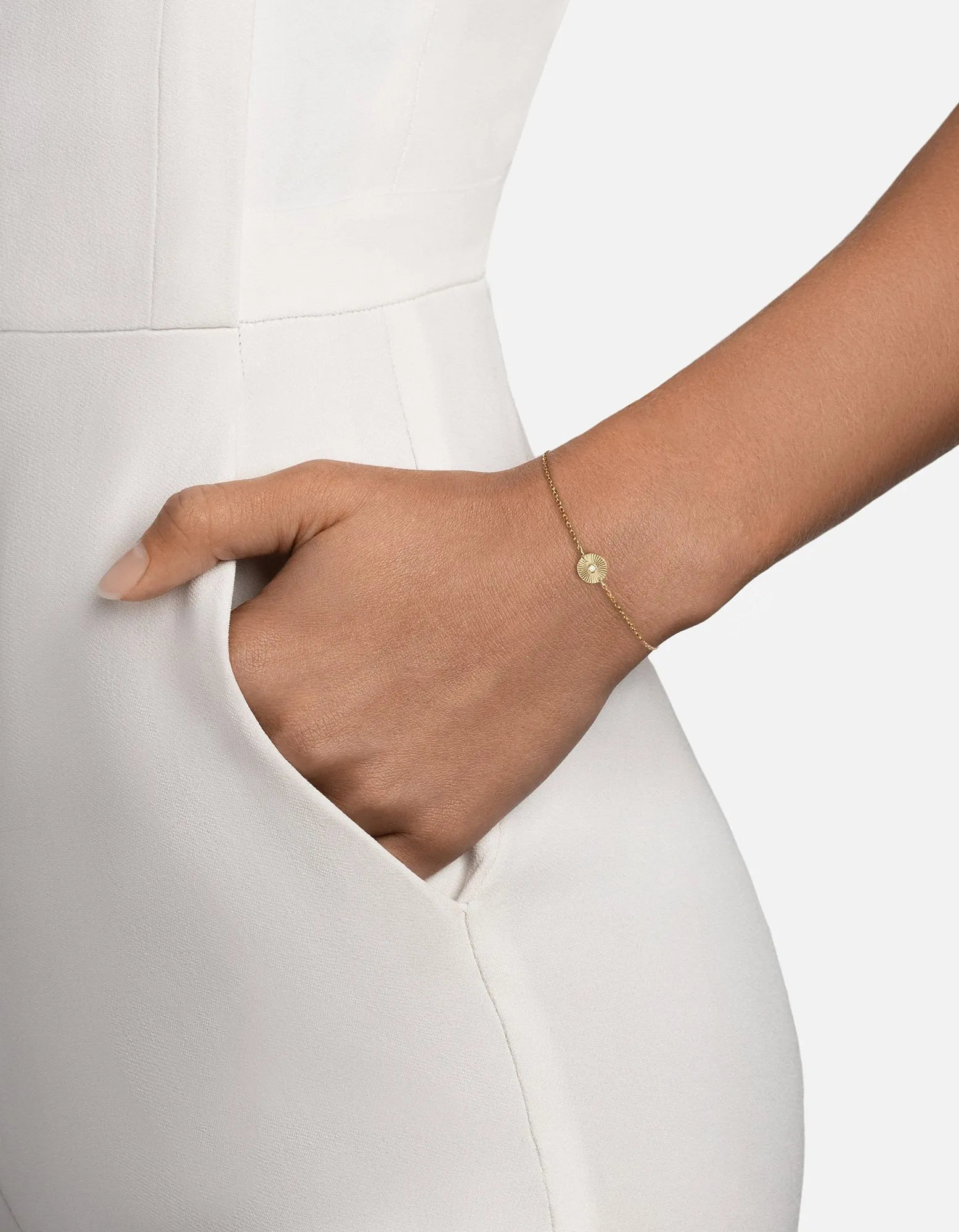 Rey Chain Bracelet, 14k Gold Pavé