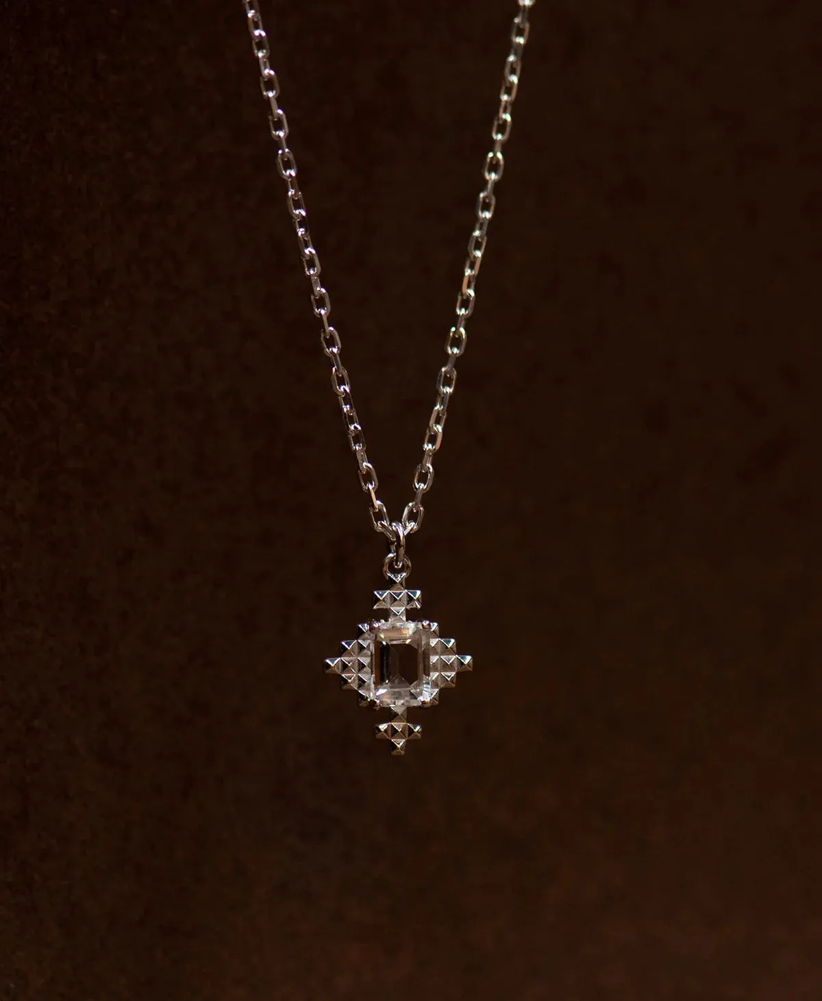 Reya Necklace | Sterling Silver | White Topaz