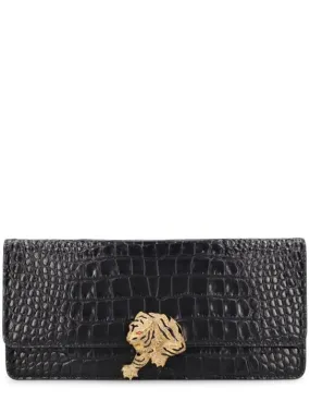 Roberto Cavalli   Road croc embossed clutch 