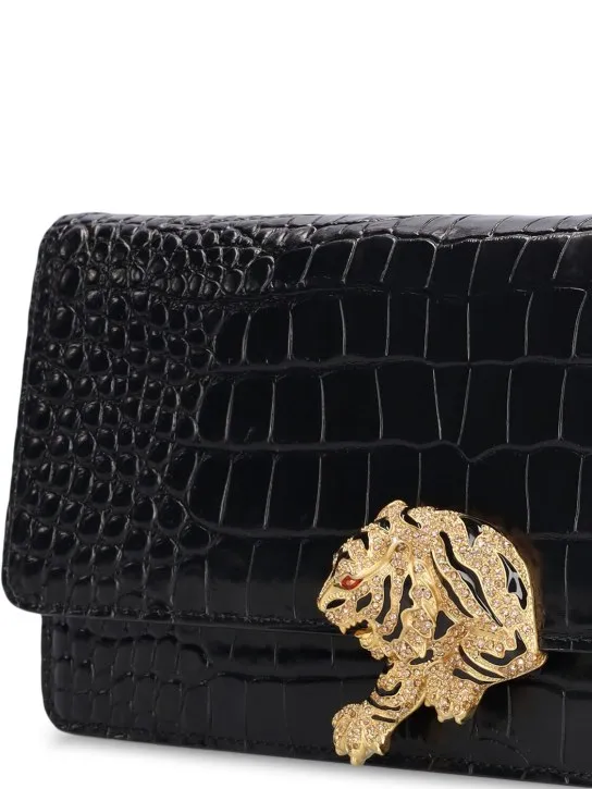 Roberto Cavalli   Road croc embossed clutch 