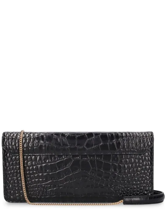 Roberto Cavalli   Road croc embossed clutch 