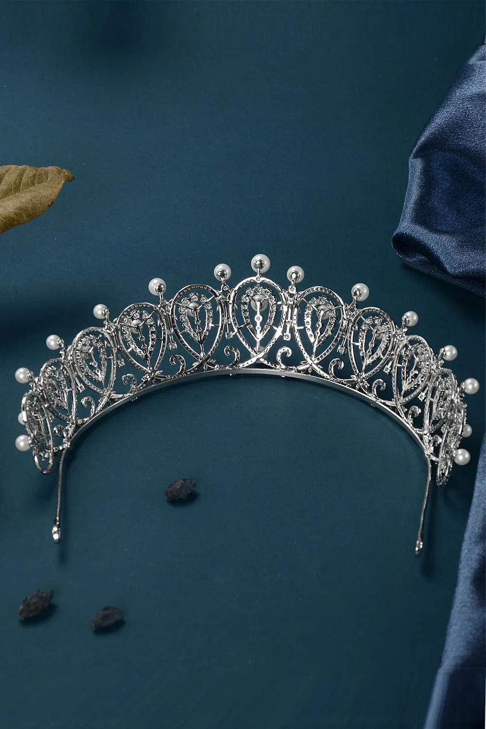 Silver Zircon Pearl Tiara