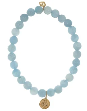 Sitting Buddha Aquamarine Bracelet