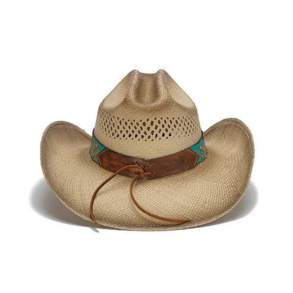 Stampede Hats - Brown and Turquoise Lone Star Western Hat with Chevron Pattern