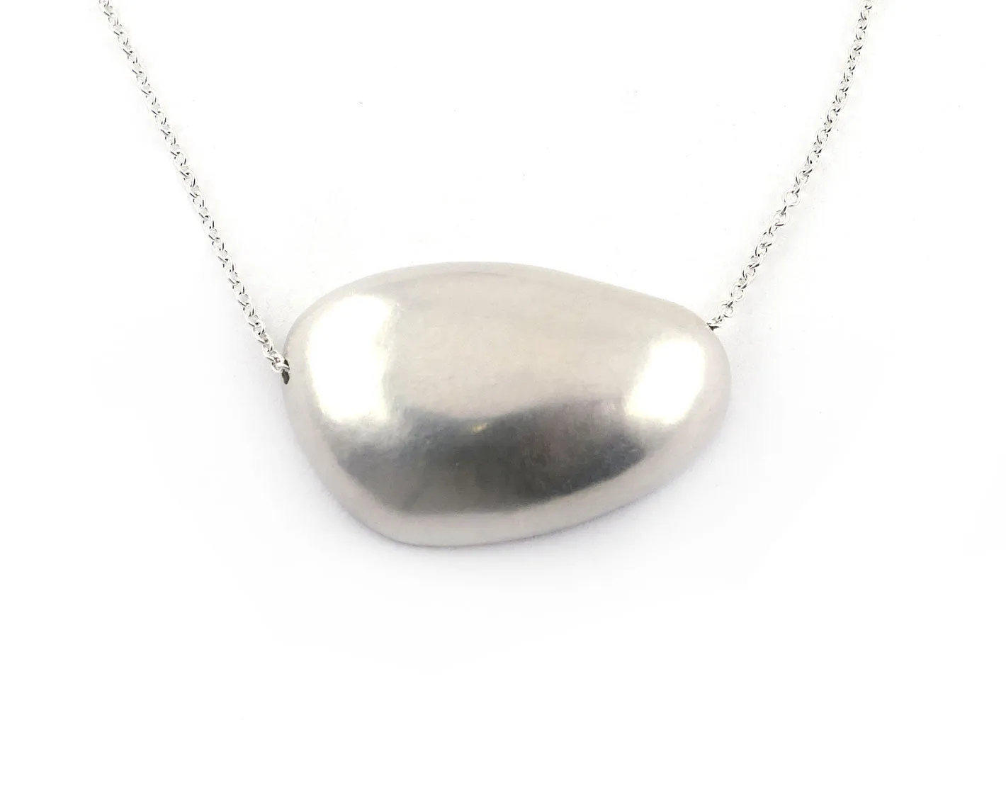 Sterling Silver Large Pebble Necklace
