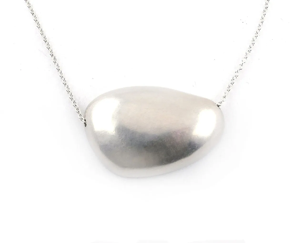 Sterling Silver Large Pebble Necklace